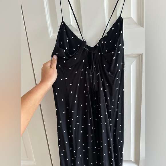 Free People - Wide Leg Black Polka Dot Jumpsuit - Size L - Picture 5 of 5